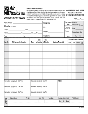 Sample Transportation Notice