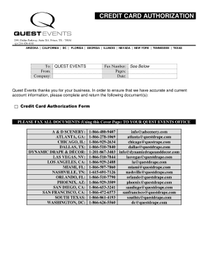 Credit Card Authorization Form