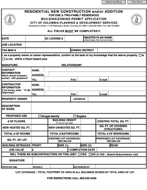 Residential Construction Permit Application