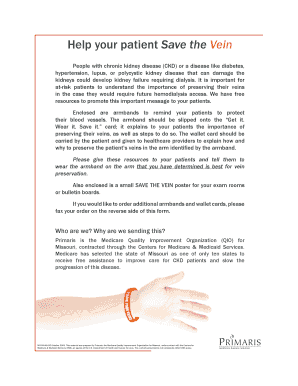 Save the Vein Order Form