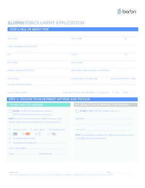 Alumni Bar Review Course Enrollment Application