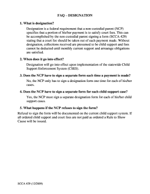 South Carolina Designation Form for Court Costs