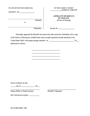 Affidavit of Service by Mailing