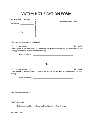 Victim Notification Form