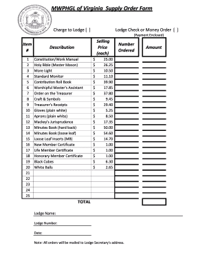 MWPHGL of Virginia Supply Order Form - mwphgl-vaorg