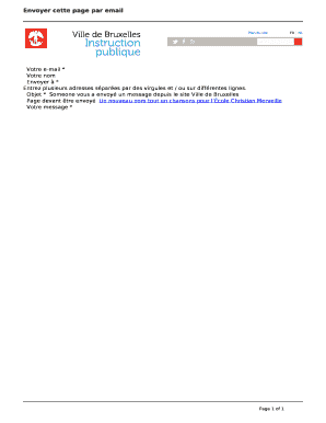 Formulaire de transfert de page par email