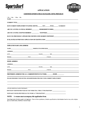 Certified Sports Field Manager Application