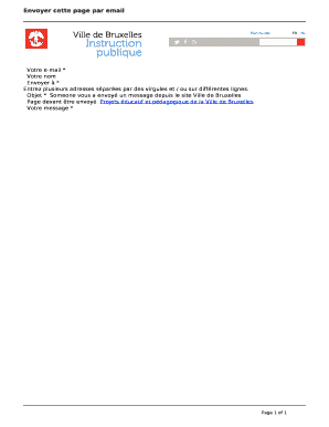 Formulaire d'envoi de page par email