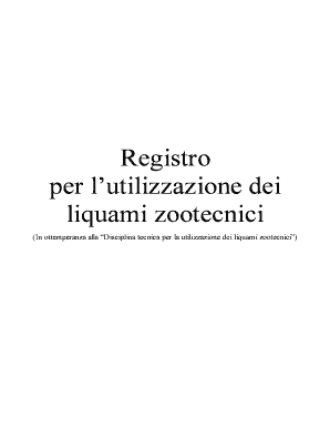 Registro per l’utilizzazione dei liquami zootecnici