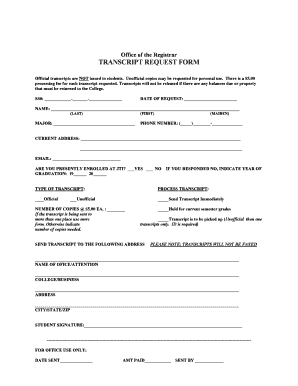 Transcript Request Form