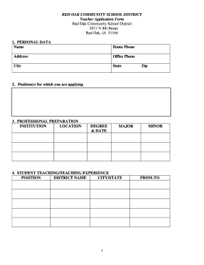 Teacher Application Form