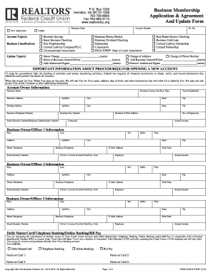 Business Membership Application and Agreement