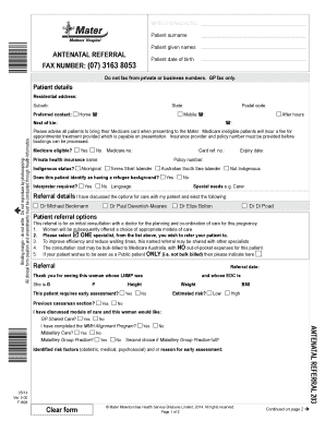 Antenatal Referral Form