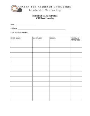 Student Sign-In Form