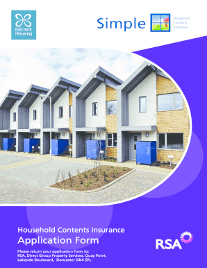 Household Contents Insurance Application Form