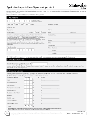 Australian Pension Partial Withdrawal Form