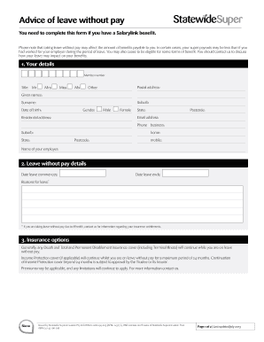 Leave Without Pay Application Form