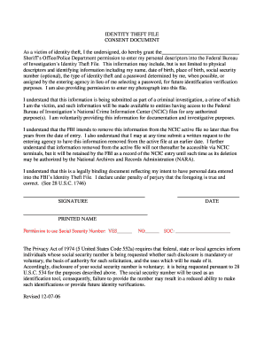 Identity Theft Consent Form