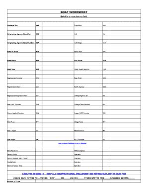 Boat Theft Worksheet