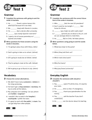 English Grammar and Vocabulary Test