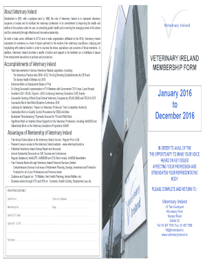 Veterinary Ireland Membership Form