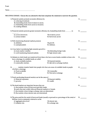 Economics Exam Questions