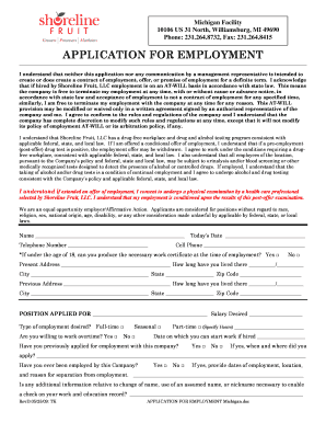 Michigan Employment Application