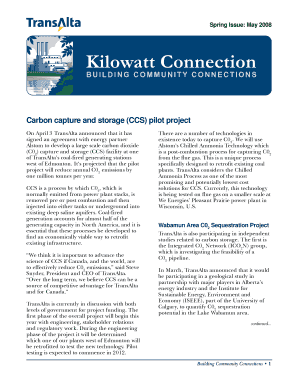 Carbon capture and storage CCS pilot project