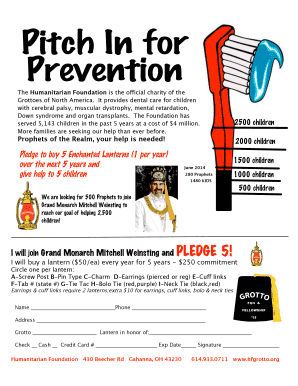 Pitch In flyer Mitch - The Humanitarian Foundation - hfgrotto