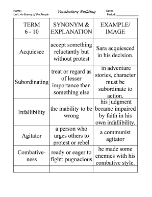 Vocabulary Building Worksheet