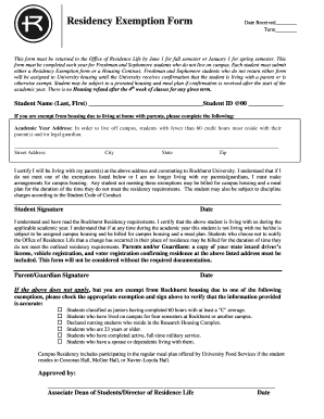 Fillable Online Residency Exemption Form Fax Email Print - pdfFiller