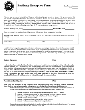 Residency Exemption Form