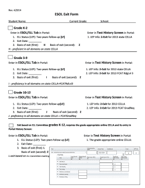ESOL Exit Form