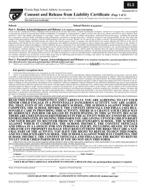 Florida High School Athletic Association Preparticipation Physical Evaluation