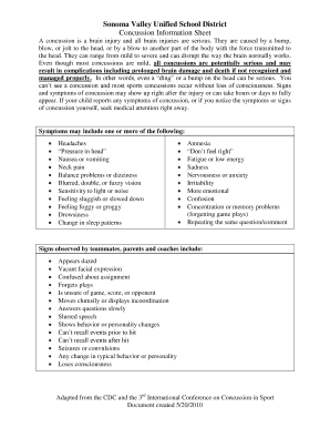 Concussion Information Sheet