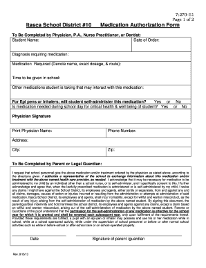 Medication Authorization Form