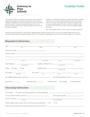 Candidate Profile Form