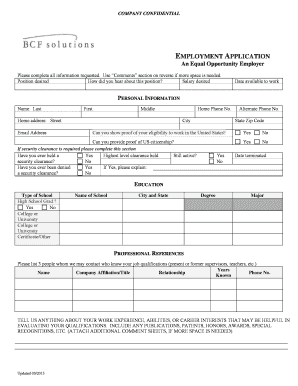 BCF Solutions Employment Application
