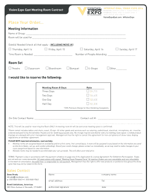 Vision Expo East Meeting Room Contract Salesa lSCa