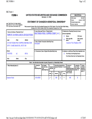 SEC Form 4 Statement of Changes in Beneficial Ownership