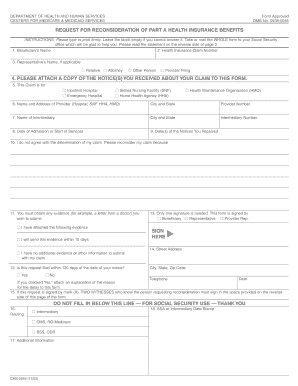 Request for Reconsideration of Part A Health Insurance Benefits