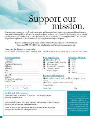 Home Health Foundation Donation Form
