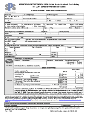 CUNY Public Administration Registration Form