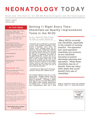 Checklist for Central Line Insertion in NICU