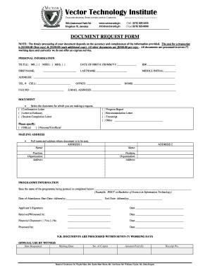 Document Request Form