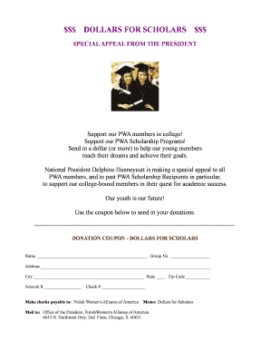 Dollars for Scholars Donation Form