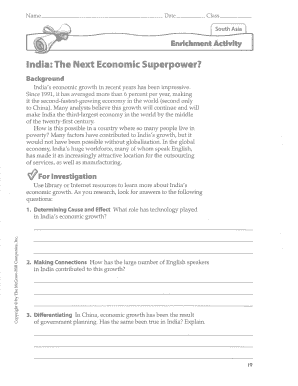 India Economic Growth Enrichment Activity