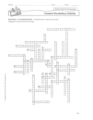 Earth's Physical Geography Crossword Puzzle
