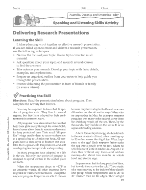 Research Presentation Activity