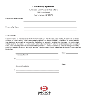 Confidentiality Agreement for Real Estate
